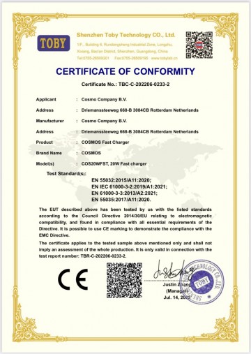 COSMOS CE-Certificaat